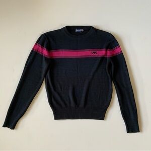 VINTAGE 70’S-80’S BRITTANIA Super cute Black with Pink Sweater Small
